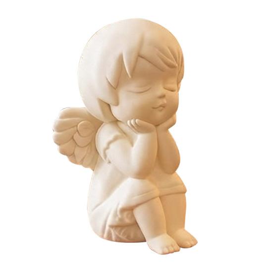 

3D Printed Mini Angel Guardian Statue Pure Healing Therapy Desk Decor for Home Soft White Unique Figurine Art Sculpture Gift білий