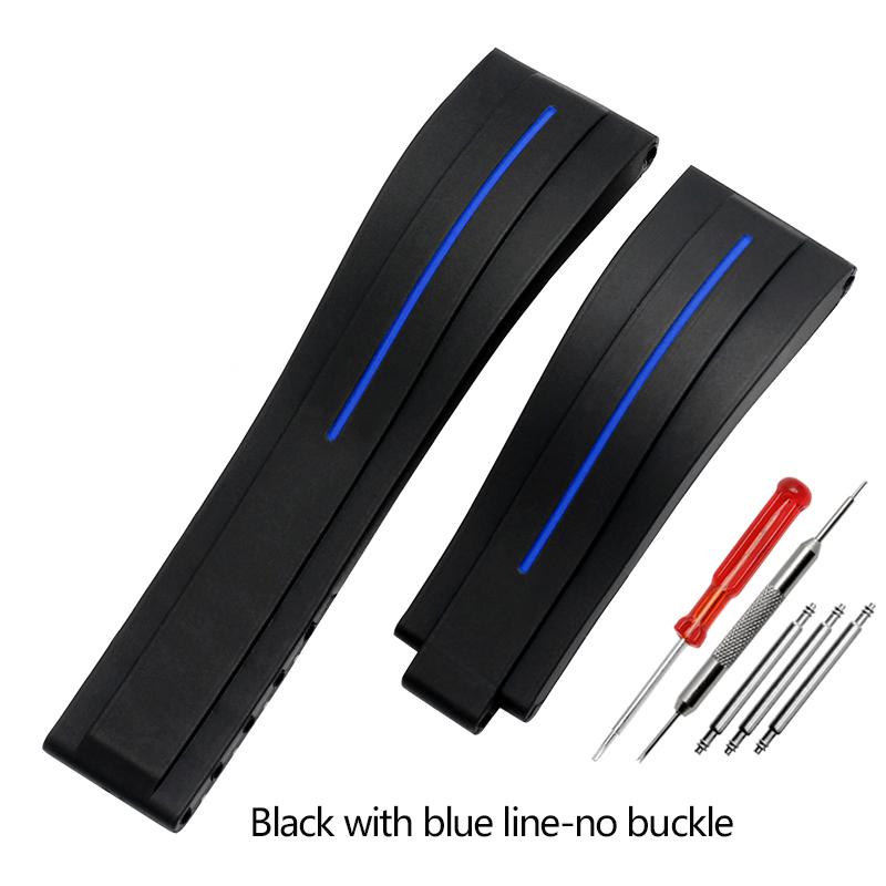 Correa de Reloj de Caucho Para Seiko Tudor Citizen Correa Con Hebilla de Acero Inoxidable Pulsera de Reloj Impermeable 20mm 21mm Negro Azul