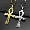 Egyptian Ankh Cross Key Of Life Pendant Necklaces for Women Men Stainless Steel Gold Color Egypt Hieroglyph Chain Jewelry Gift