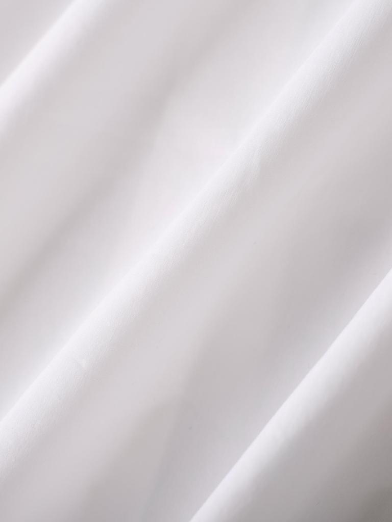 Damen Hemd aus reiner Baumwolle mit französischem Rüschenbesatz - Frühlings-Oberteil mit Micro-Flare Langarm