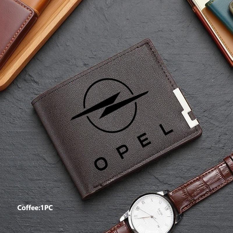 New Fashion Business Wallet Leather Car Logo Card Holder Men Coin Purse For Opel ADAM ASTRA J K CORSA E INSIGNIA MOKKA VIVA