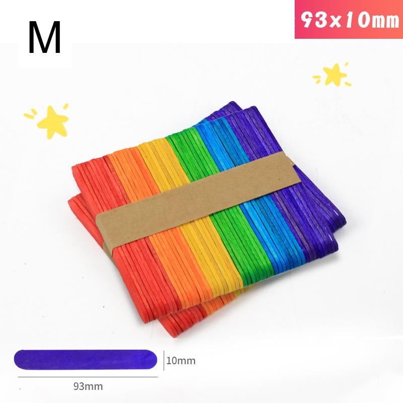 100Pcs Wooden Chip Natural Handicraft Material Ice Cream Sticks For Children'S Diy Handmade Wood Strip Party Creative Supplies