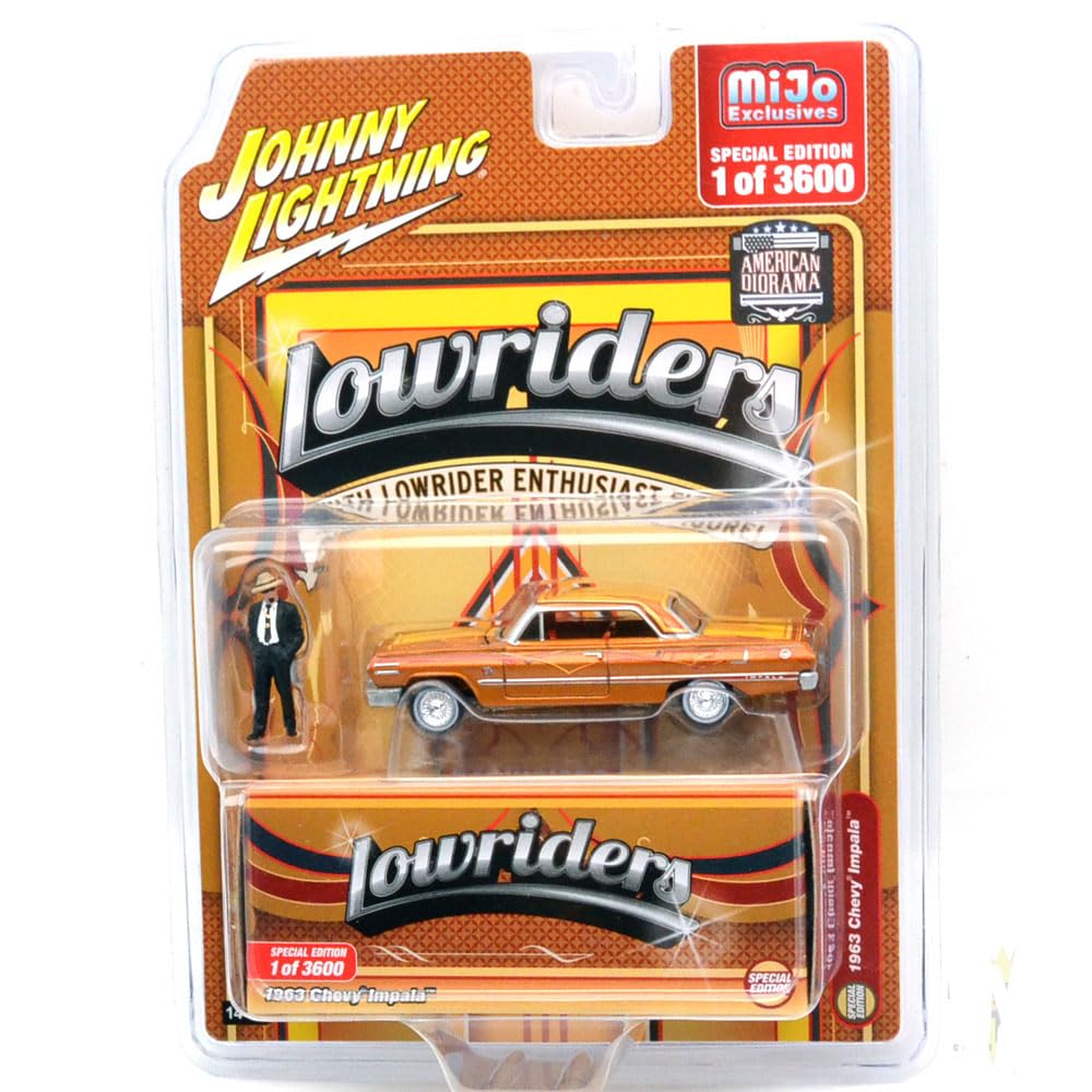 JOHNNY LIGHTNING 1/64 Scale MiJo Limited Edition - Lowriders 1963 Chevy Impala with Figure
