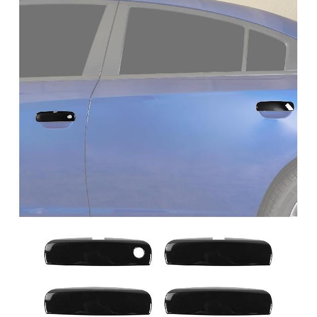 4Pcs Exterior Door Handle Covers Trim Overlay Compatible with Dodge Charger 2010-2024, Outside Door Handle Protector Shell for Dodge Charger Exterior