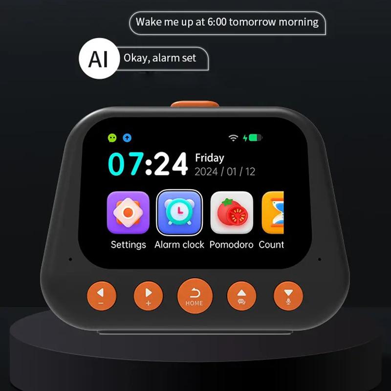 AI Smart Alarm Clock Talking Buddy Educational Toy for Kids Music/Stories Player Pomodoro Timer Cool Robot Gift for Boys Girls