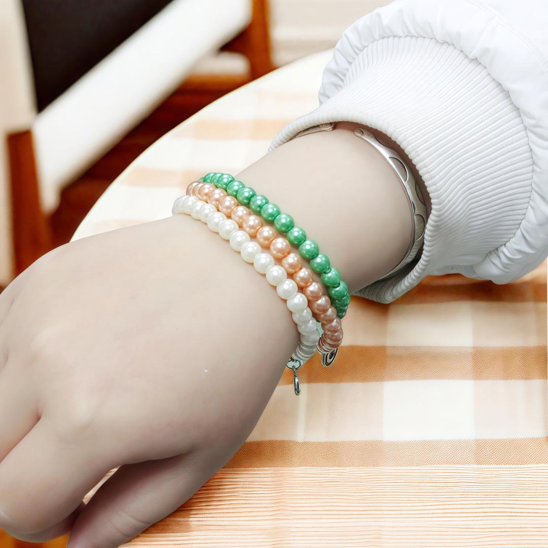 

33-Piece 5mm Imitation Pearl Bracelets - Unisex Hand-Held Counting Beads Gift 33pcs imitation pearl bracelet жовтий