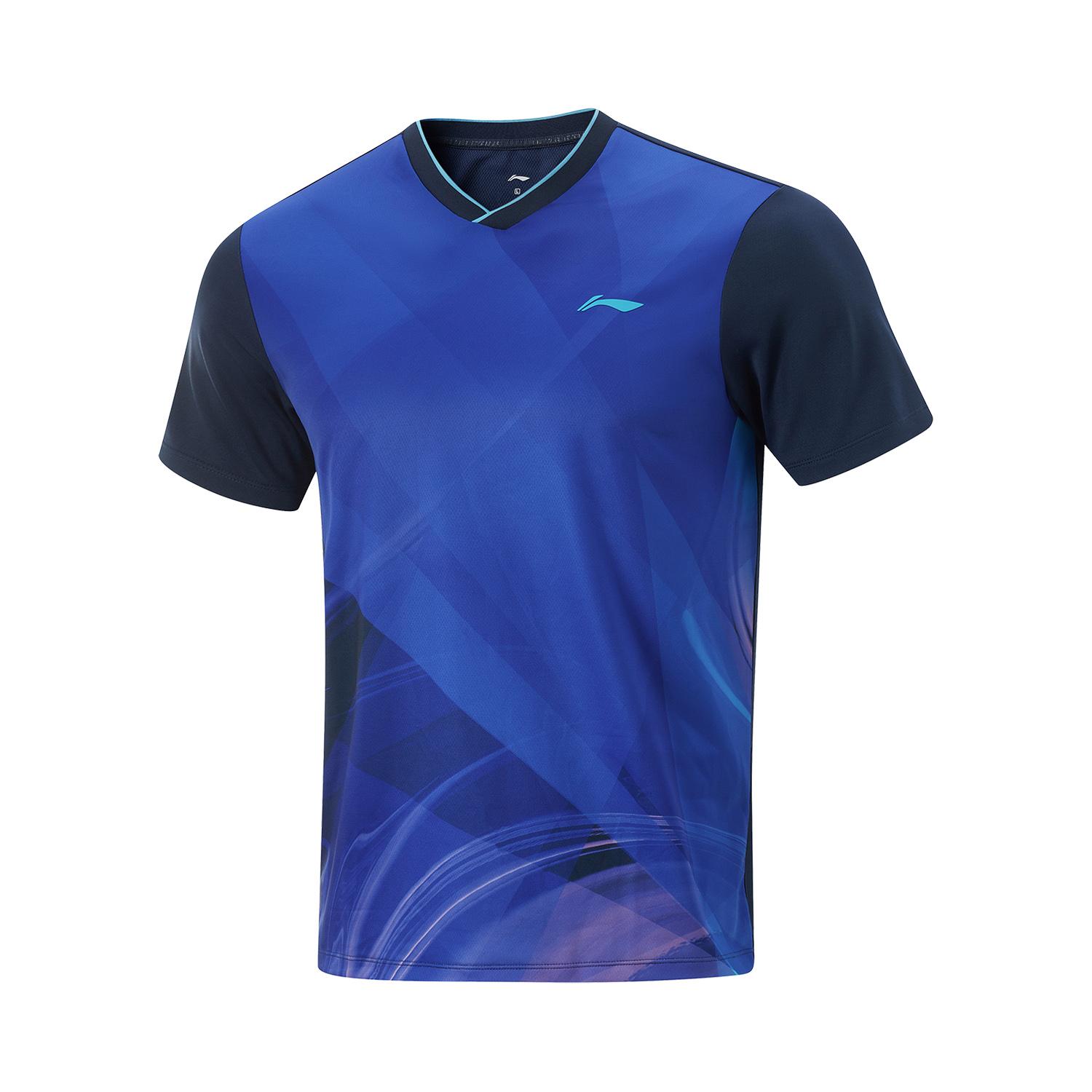 

Li-Ning Comfortable Quick-Drying Breathable Short Sleeve T-Shirt Men Tops Guangdong-Blue AAYV071-1 4XL