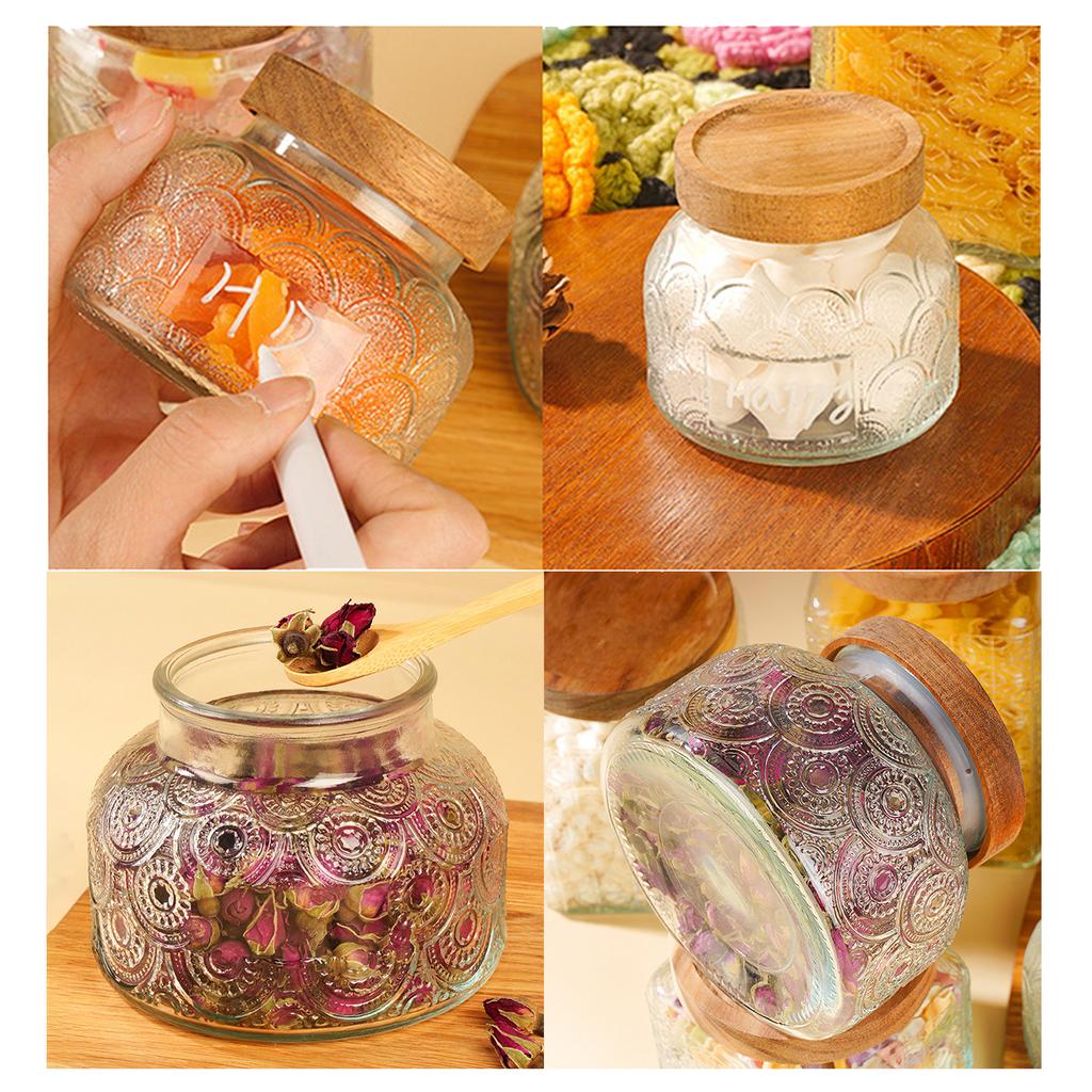 Practical Glass Storage Jar Durable Container with Clear Designs Perfect for Home Bakers and Organizing Enthusiasts