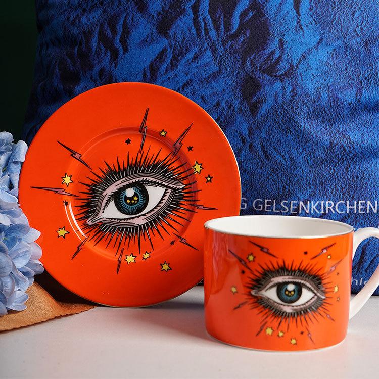 Nordic Luxury Cups Saucers Coffee Mug Creative Starry Eye Ceramics Home Afternoon Tea Milk Flower Tea Cup Mug Vintage