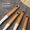 Set di utensili da cucina in silicone: Set di 6 Utensili con Manico in Legno, Resistenti alle Alte Temperature con Supporto, Include Spatola & Mestolo per Zuppa.