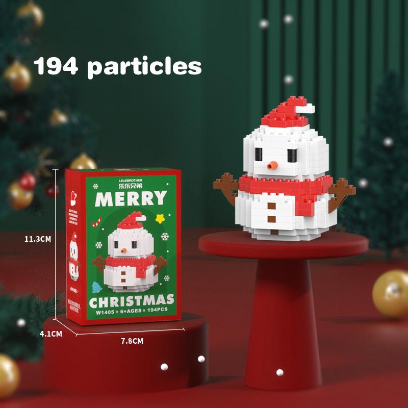 Christmas Gifts Micro Building Block Series Santa Claus Reindeer Puzzle Assembling Bricks Table Decoration Toys Children Kids