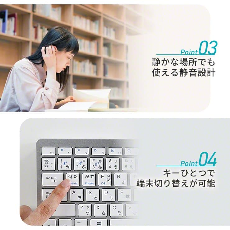 3R Klávesnice Bezdrátová Kompaktní s Přijímačem Hybridní Dobíjecí Tichá Tenká Lehká Smartphone Tablet PC Windows iOS Android
