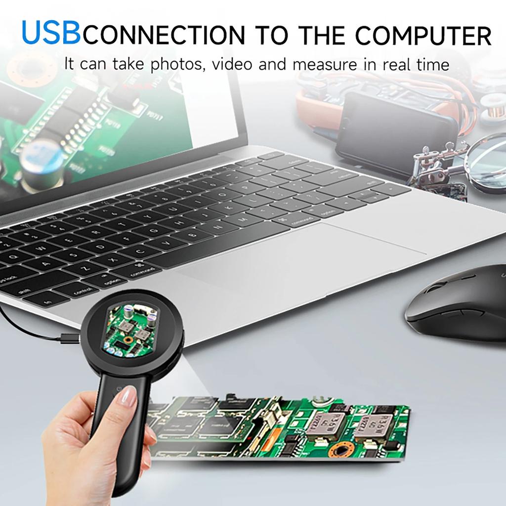 Handheld Hd Digital Microscope 50x Reading Loupe With 8 Led Light Rechargeable 2 Lighting Modes For Educational Science Kit Toys