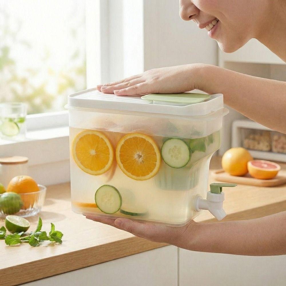Leak-Proof Cold Drinks Container With Faucet Refrigerator Water Jug Cold Water Kettle  Party