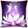 Purple Geometric Flower Text Printing Series Pattern Pillowcase Square Pillowcase Home Office Decoration Pillowcase