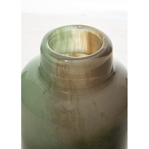 FOYER Flower Vase, Glass, Nature Green, H 16cm, W 10.5cm, 2c00001NGR