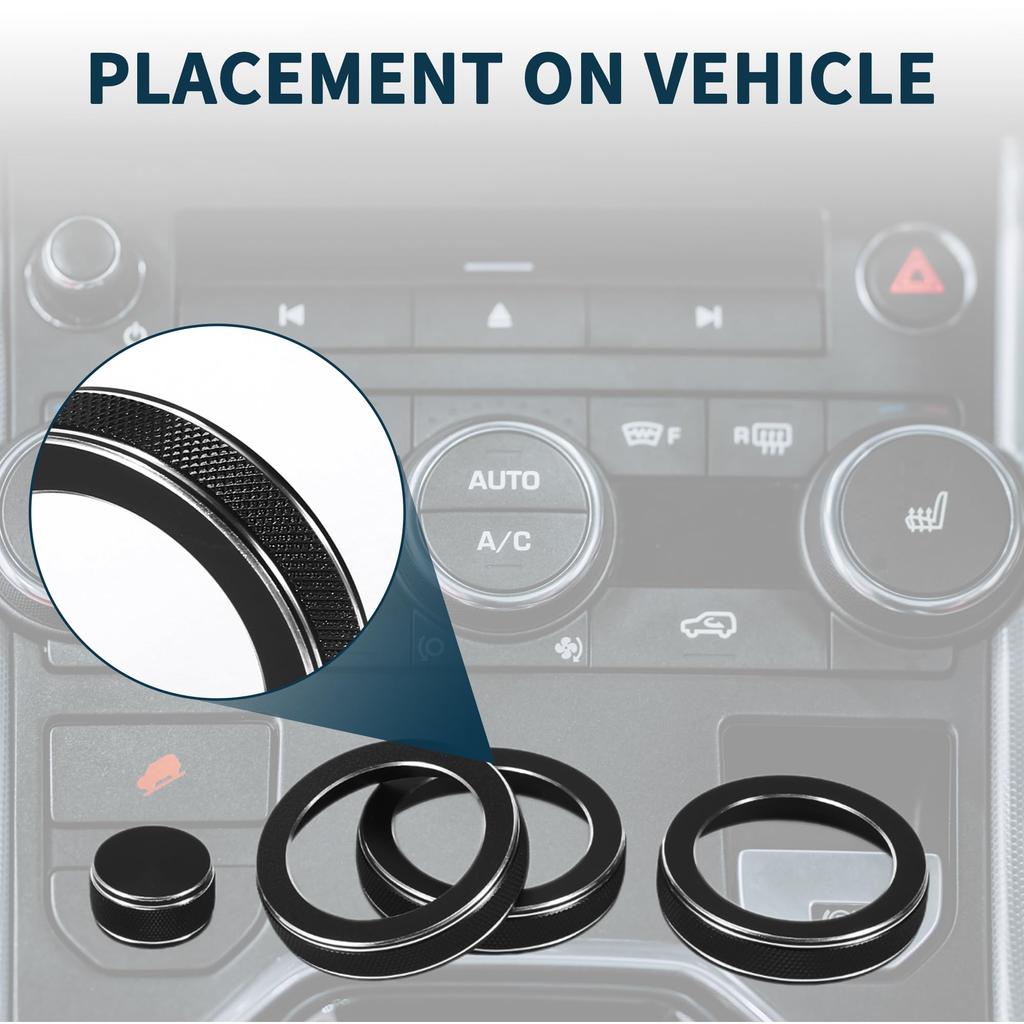 TUCKBOLD AC Air Conditioning Media Volume Control Switch Knob Cover Ring for Land Rover
