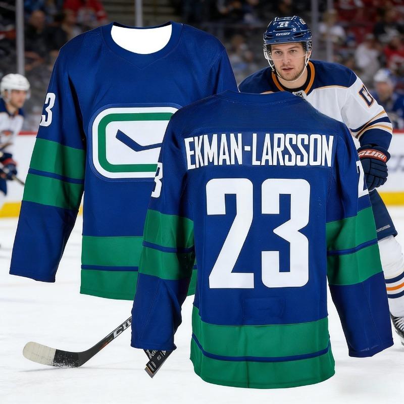 Men's New Vancouver Canucks Hockey Training Jersey - Breathable, Quick-Drying Long-Sleeved Shirt for Outdoor Activities Kids