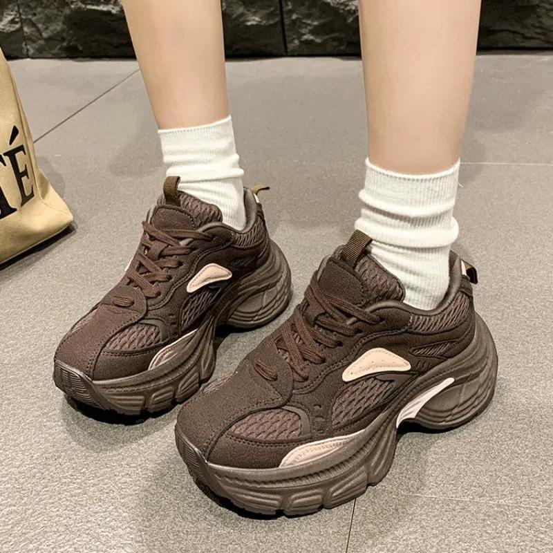 Women Vulcanized Shoes  Spring New Fashion Thick Soled Breathable 2024 Versatile Comfortable Non Slip Casual Sports Shoes  35-40