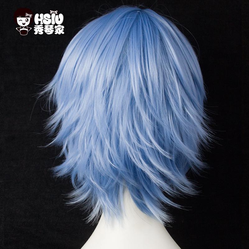 

HSIU 30 см короткий парик Черный белый фиолетовый синий красный высокотемпературный волокно Синтетические парики Костюм Вечеринка Косплей Парик мульти