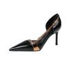 Summer Women's High Heels, Retro Hollow Snakeskin Pattern, Sexy Pointed Toe, Stiletto Heel, Low-cut Single Shoes