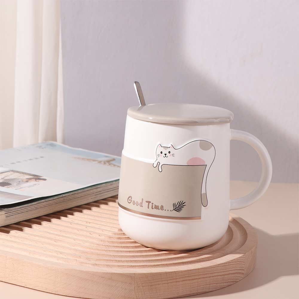 High Temperature Resistance Cat Ceramic Cup Decorative Tea Cup Cute Coffee Mug  Home Use