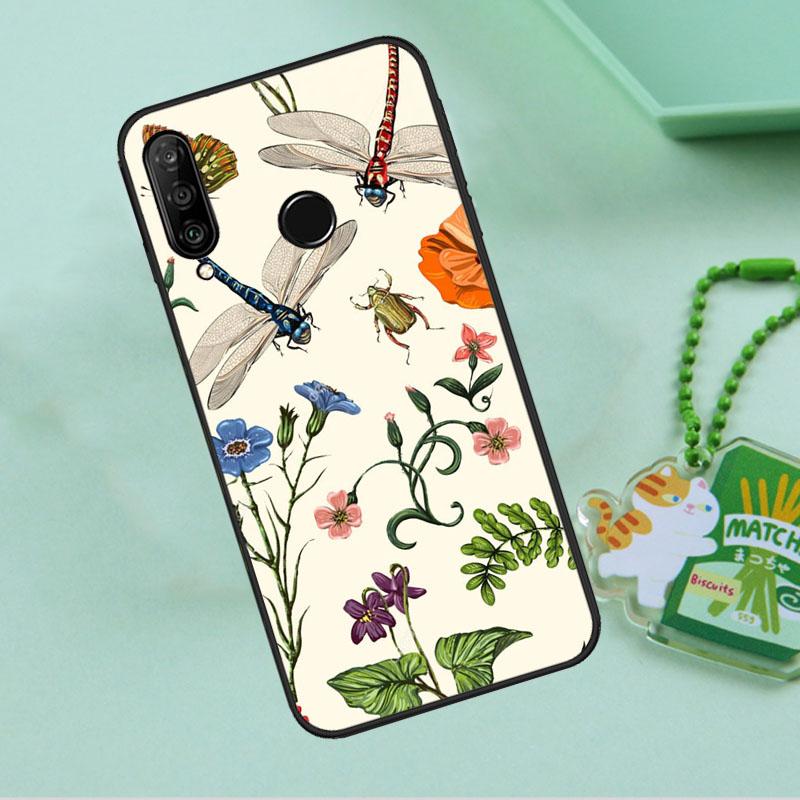 Floral Colorful Dragonfly For Huawei Nova 12i 12s 7i 8i 11i 9 10 SE Y90 Y60 Y70 Y72 Y61 Y91 P30 P40 Lite P60 Pro Case