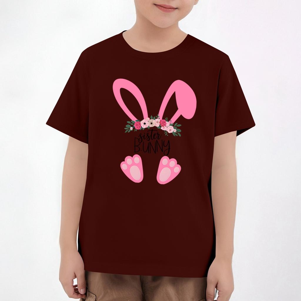 Easter Children's Neck Short Sleeve Print Top