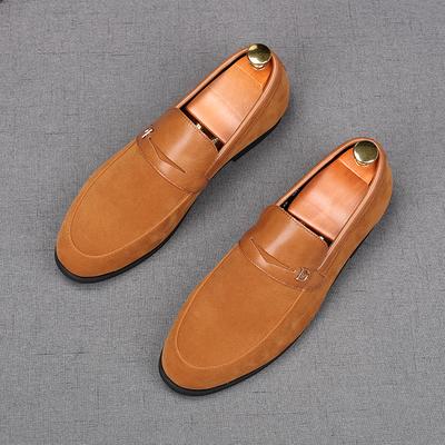 Nuove Scarpe Piatte da Uomo in Pelle Scamosciata Calzature da Uomo di Marca Comode Penny Loafer per Homecoming Matrimonio