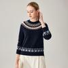Women's Fair Isle Thick Cashmere Cable Knit Sweater