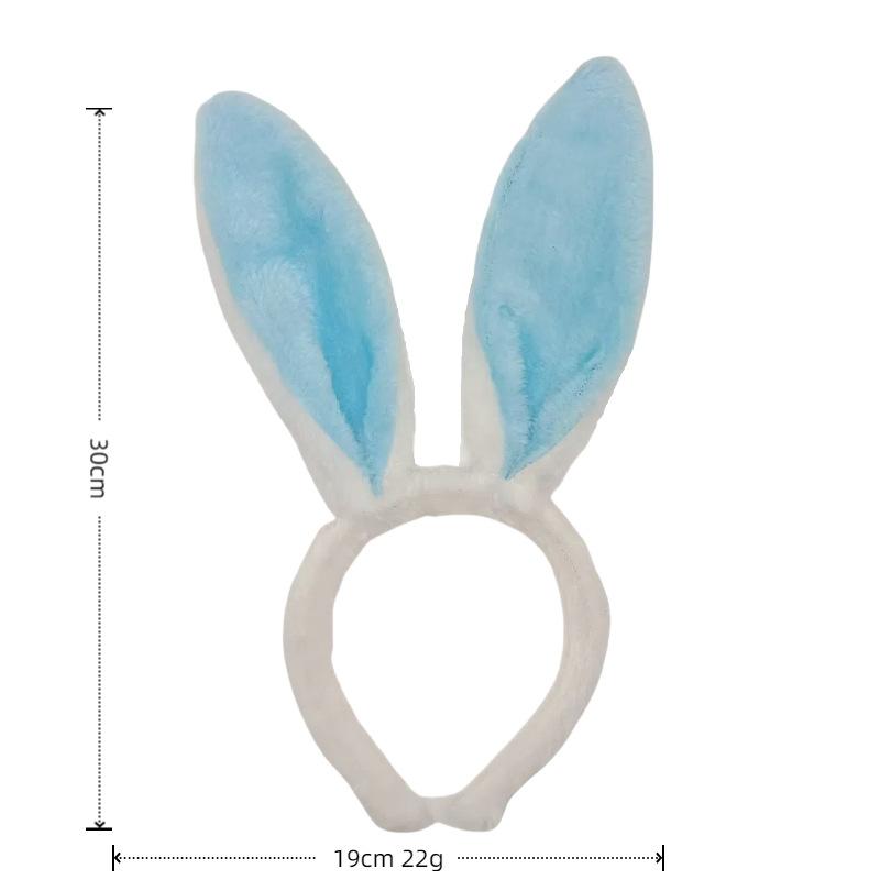 Plush Rabbit Ear Hair Hoop Bunny Ears Headband for Theme Party Stage Performance Easter Cosplay Costume Accessory Hoop Hair