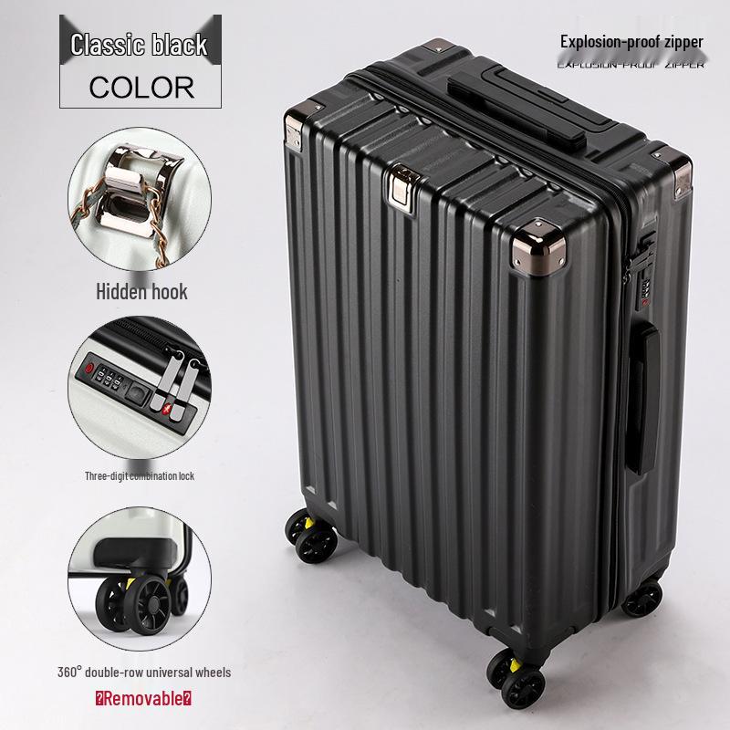 24-inch Women's Ultralight Trolley Suitcase - Large Capacity, Thickened Design with Zipper - 20-inch Cabin Option
