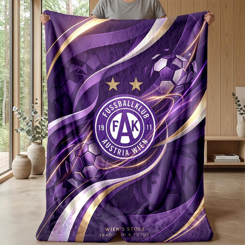 Coperta in pile di flanella morbida Austria Wien FC Leggera Accogliente Calda Coperta da lancio per divano letto Decorazione per la casa