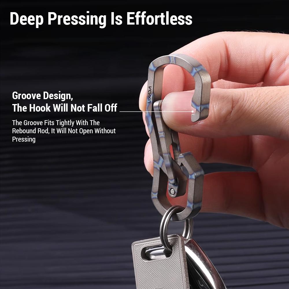 Key Carabiner Quick Release Small Outdoor Climbing Carabiner Clip for Keys Ti Alloy TC4 Load Bea  10KG 5mm Thickness Key   Carabiner