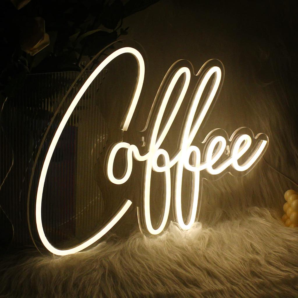 Coffee OPEN Neon Sign LED Light Coffees Bar Decor USB Powered Adjustable Brightness Coffee Station Coffee Lovers Birthday Gift