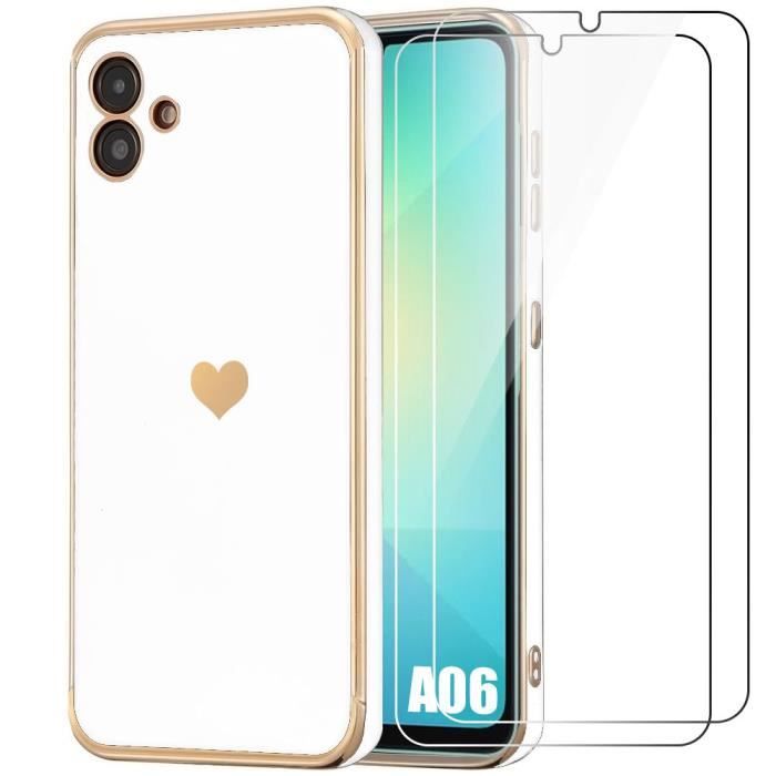 Coque de protection - silicone - samsung galaxy a06 - souple - antichoc - 2 verres trempés