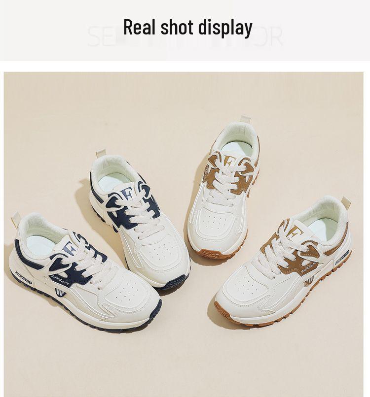 2024 Women's Lightweight Large Leather Running Shoes: Korean-Style Casual Sneakers