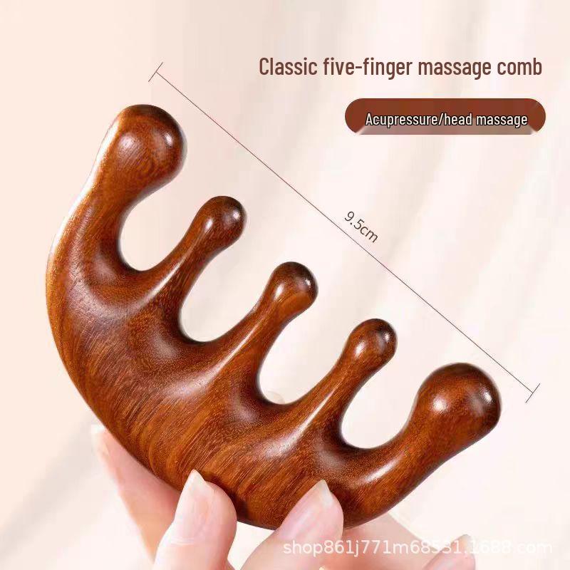 Sandalwood Meridian Massage Comb Set - Wooden Comb Gift for Wedding Bridesmaids, Practical Favor