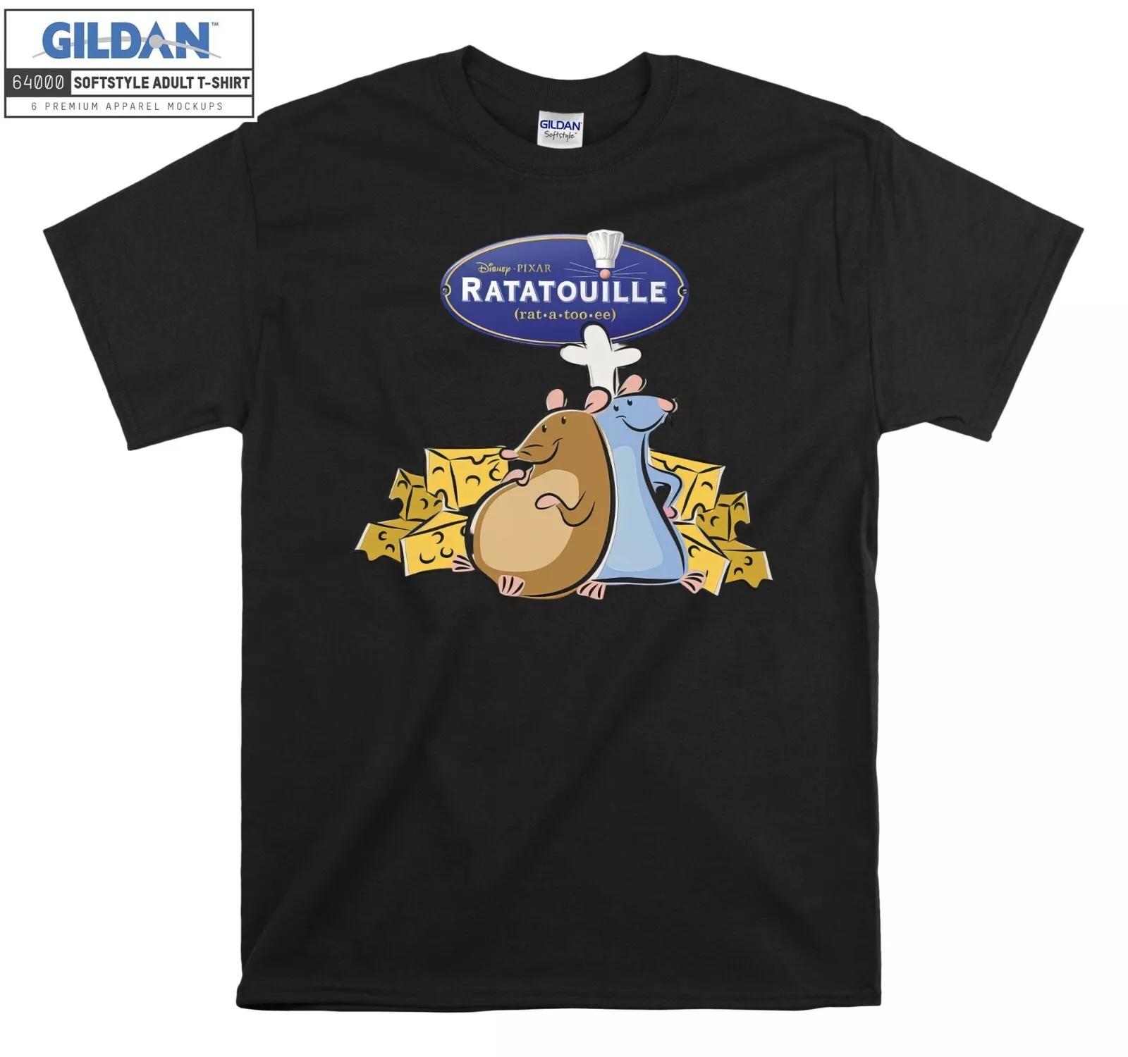 

Смешная футболка с логотипом мультфильма Disney Pixar Рататуй P T-shirt Мужская Женская Унисекс AB683 2XL