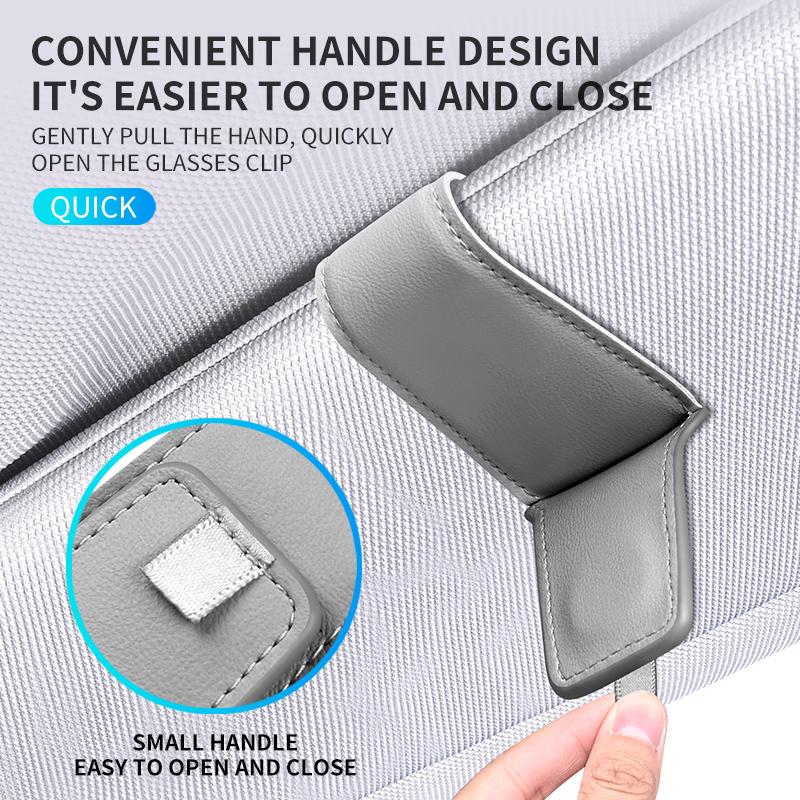Car Sunglasses Clip Sun Visor Glasses Holder Card Ticket Holder Stable Storage Clips Eyeglasses Hanger Magnetic Glasses Holder