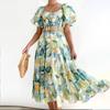 Off Shoulder Dress Women's Clothing Bohemia Floral-Print off-Shoulder Vacation Style Sexy Loose Dress
