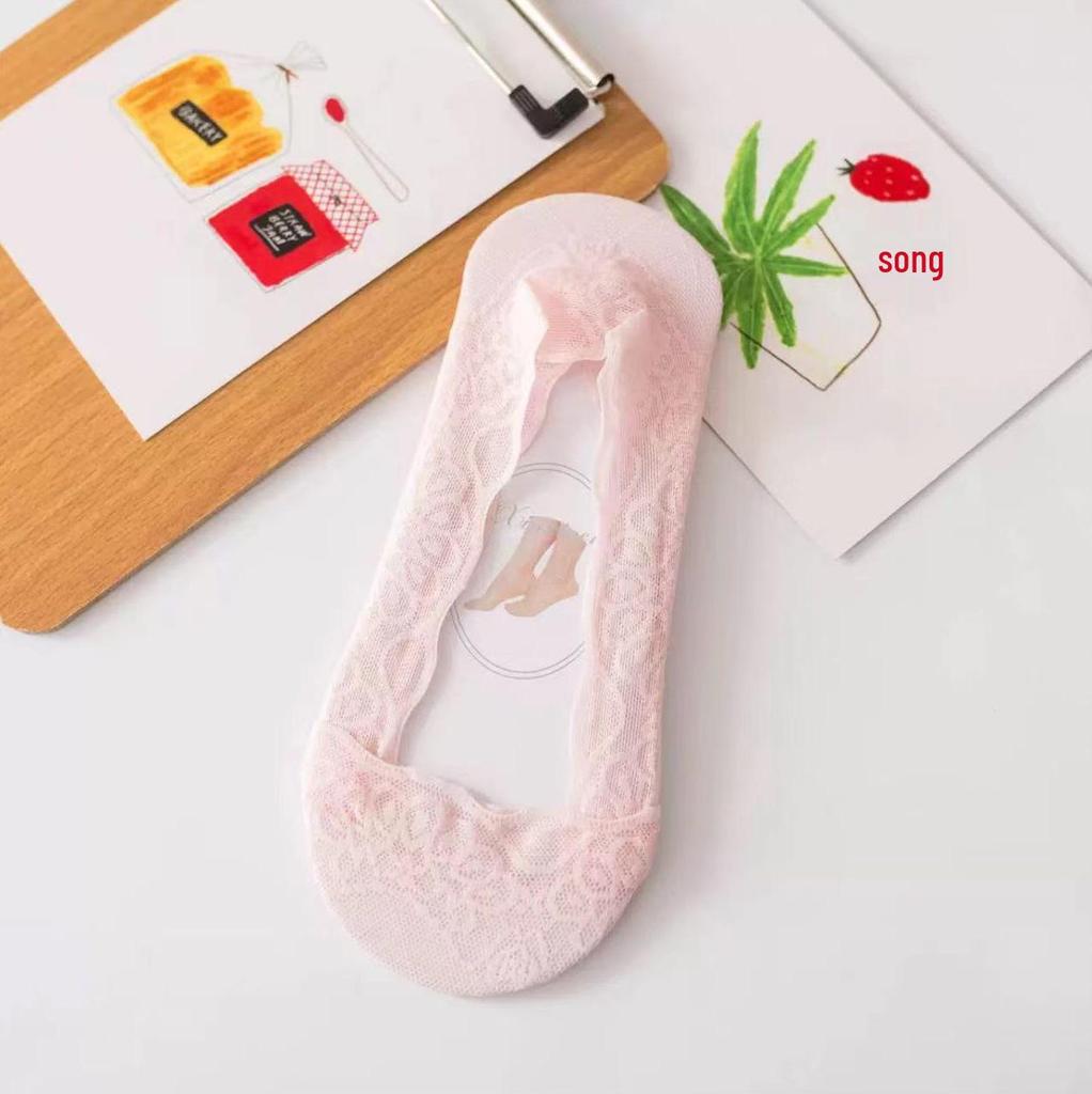 Women's Non-Slip Thin Lace Boat Socks - Invisible Low-Cut Summer Style