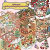10Pcs/Set Cartoon Christmas Miniature Scene Diorama Stickers Diy Handmade Stacked Scrapbook Stickers Holiday Decoration Gifts