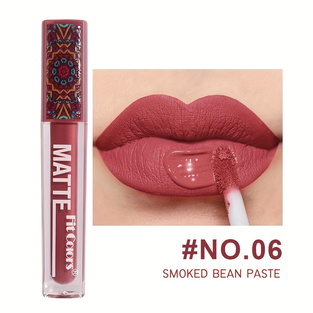 6 Farben Wasserdichter flüssiger Lippenstift, matt, samtig, Ton-Textur, Lipgloss, Bohemian-Stil, Erdbraun, langanhaltendes Antihaft-Cup-Makeup