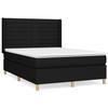 Maison Exclusive - Sommier à lattes de lit avec matelas Noir 140x200 cm Tissu
