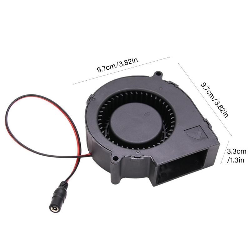 Heavy Duty Cooling System Blower 97x33mm 12V Fan for Electronics Wood Stove Ventilation Twin Ball Bearing 5500RPM Motor