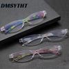 Fashion Transparent Frame Flower Legs Cat-Eye Anti Blue Light Reading Glasses Men Women FULL Frame High Definition Presbyopia Eyeglasses