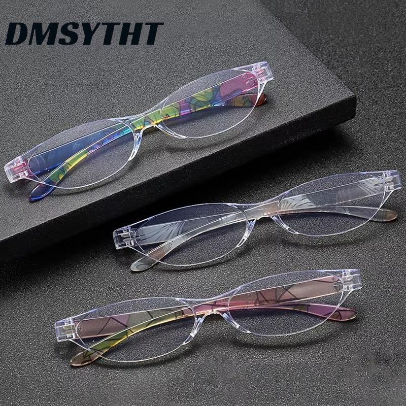 Fashion Transparent Frame Flower Legs Cat-Eye Anti Blue Light Reading Glasses Men Women FULL Frame High Definition Presbyopia Eyeglasses