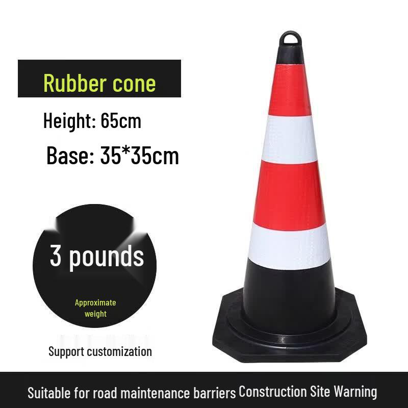Reflective Rubber Traffic Cone with Handle