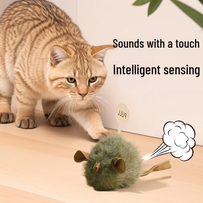 Smart Sensing Chirping Mouse Cat Toy: Light-Activated Sound Plush for Self-Play and Boredom Relief